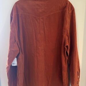 Burnt orange pearl snap shirt